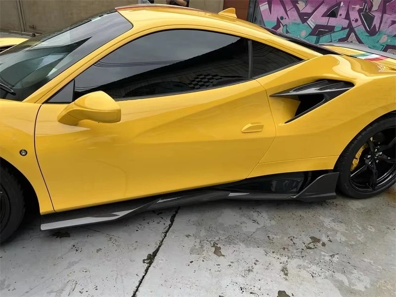 Dry Carbon Fiber Front Lip Side Skirt Rear Wing Canards for  F8